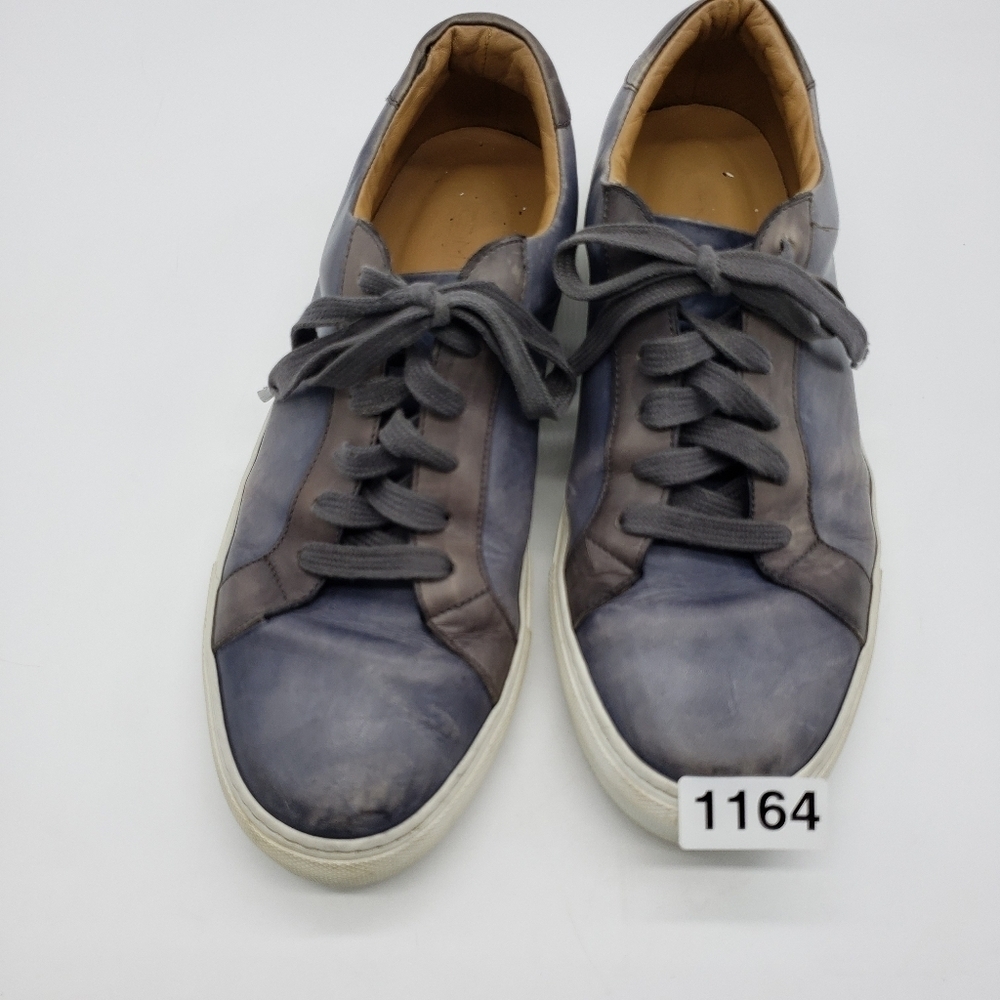Ace Marks lace up shoe Men US 9.5 blue gray leather upper leather lining sneaker - Picture 12 of 12